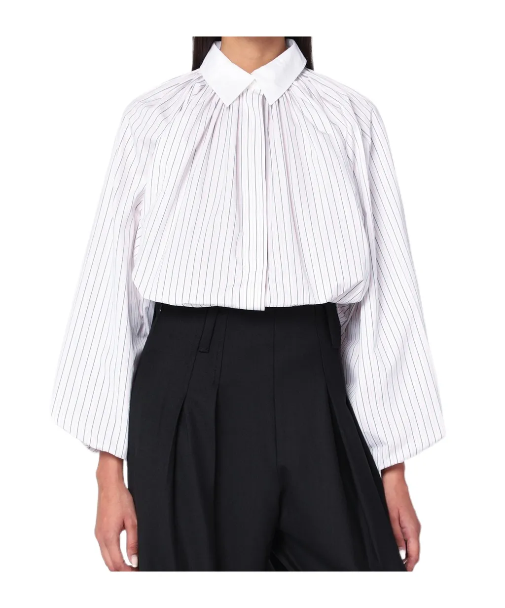 Striped Balloon Sleeve Shirt