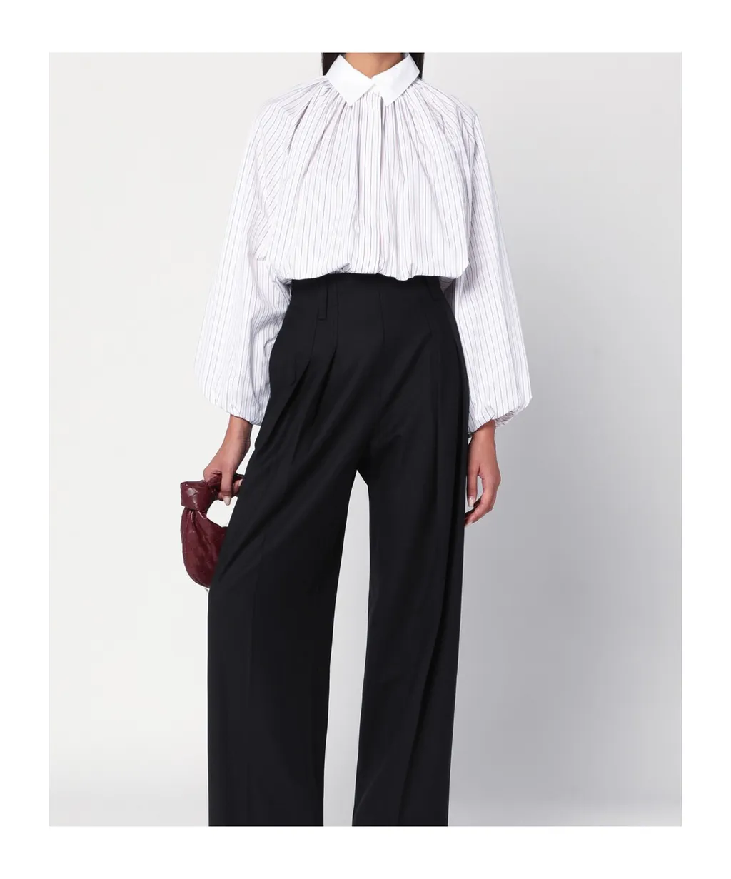 Striped Balloon Sleeve Shirt
