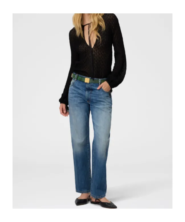 Keyhole-Neck Textured Top