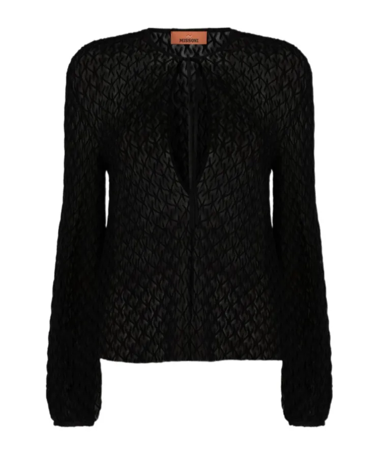 Keyhole-Neck Textured Top