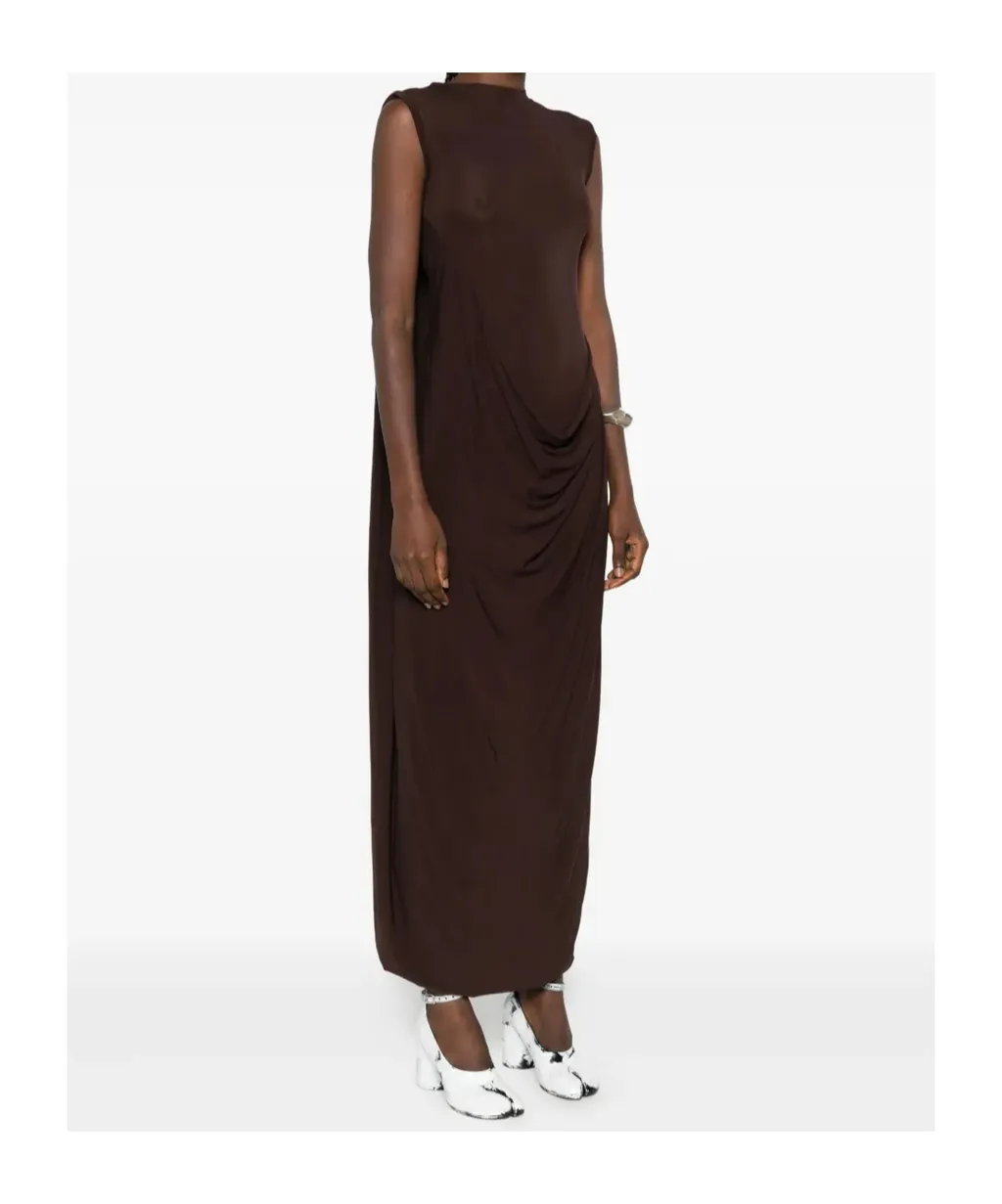 Draped Sleeveless Maxi Dress