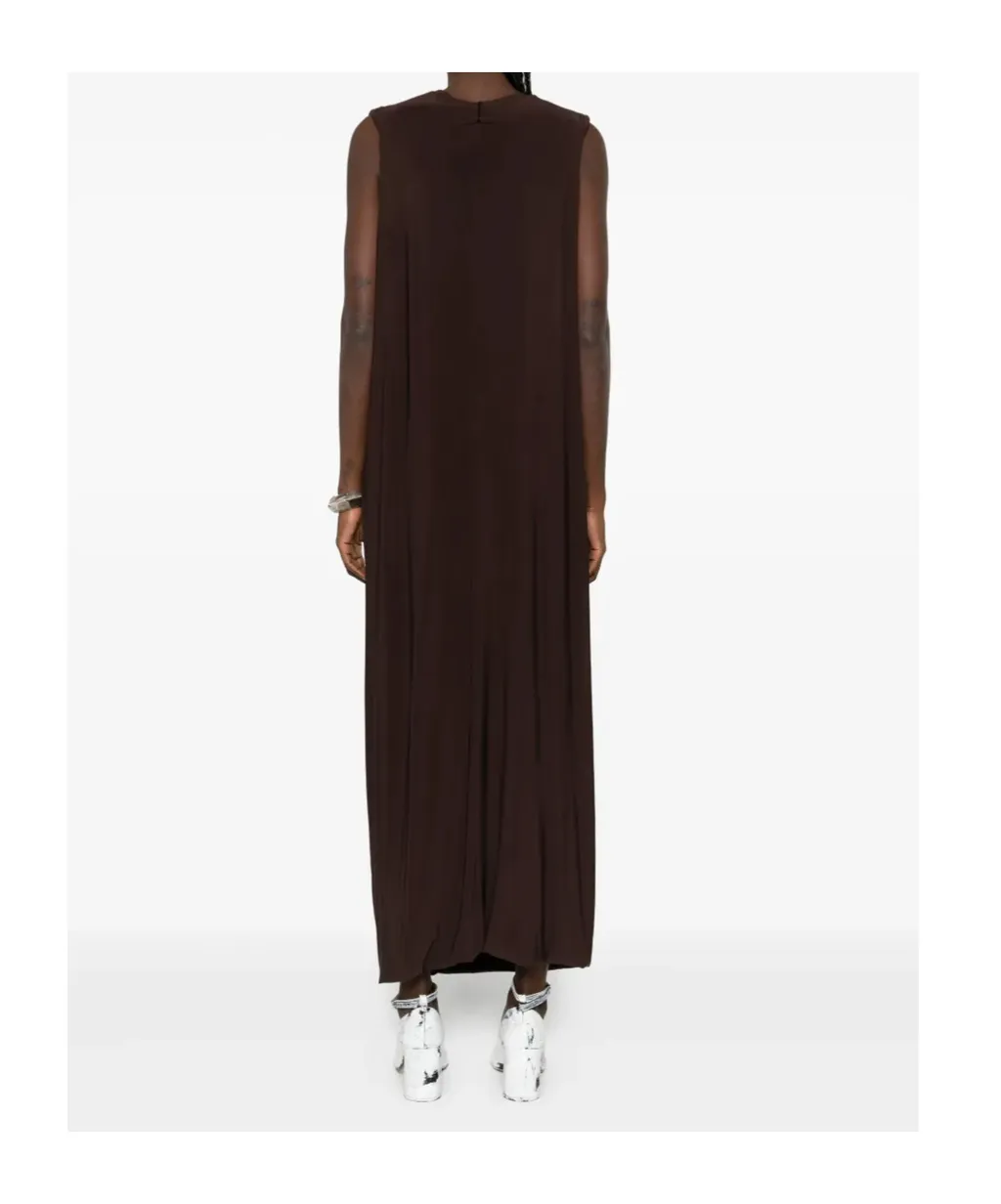 Draped Sleeveless Maxi Dress