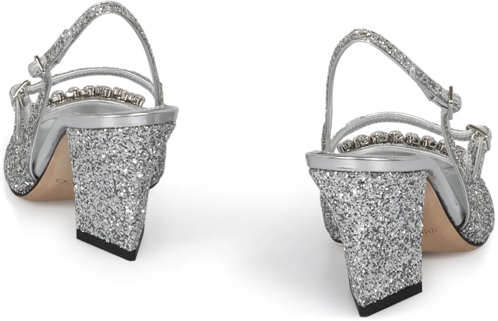 45Mm Belinda Glitter Slingback Block-Heel Pumps