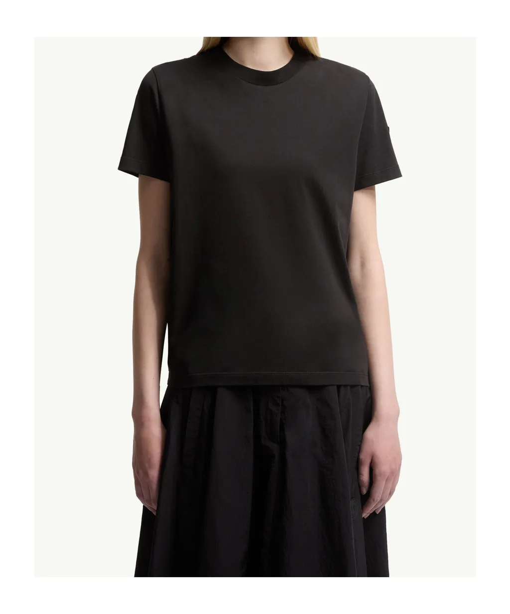 Pleated Back Cotton T-Shirt