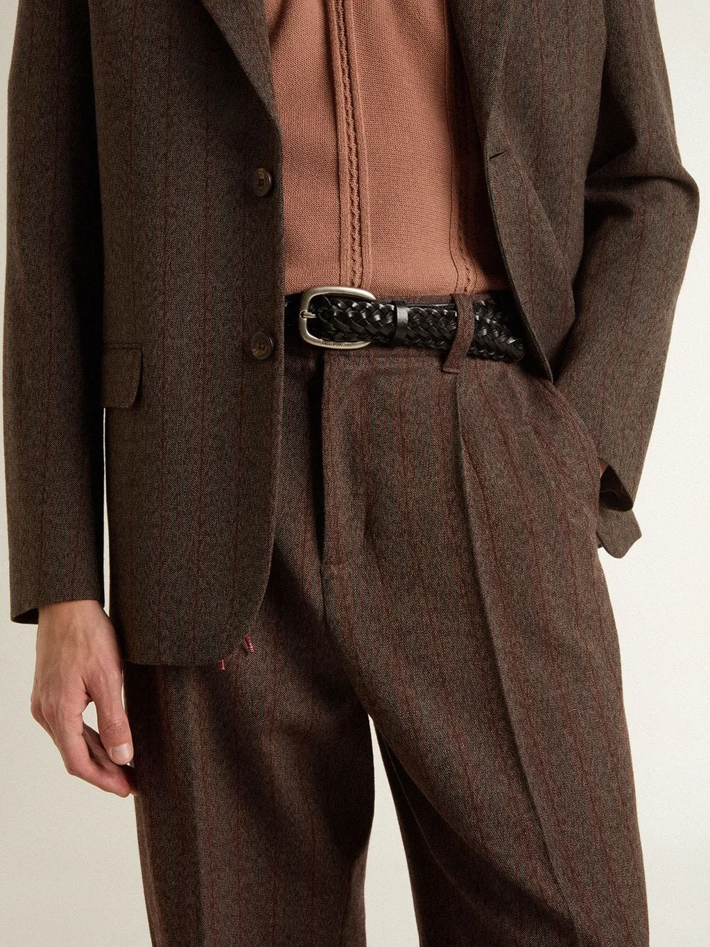 Pinstripe-Pattern Wool Trousers