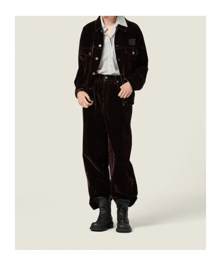 Miu Miu Wide-Leg Velvet Pants