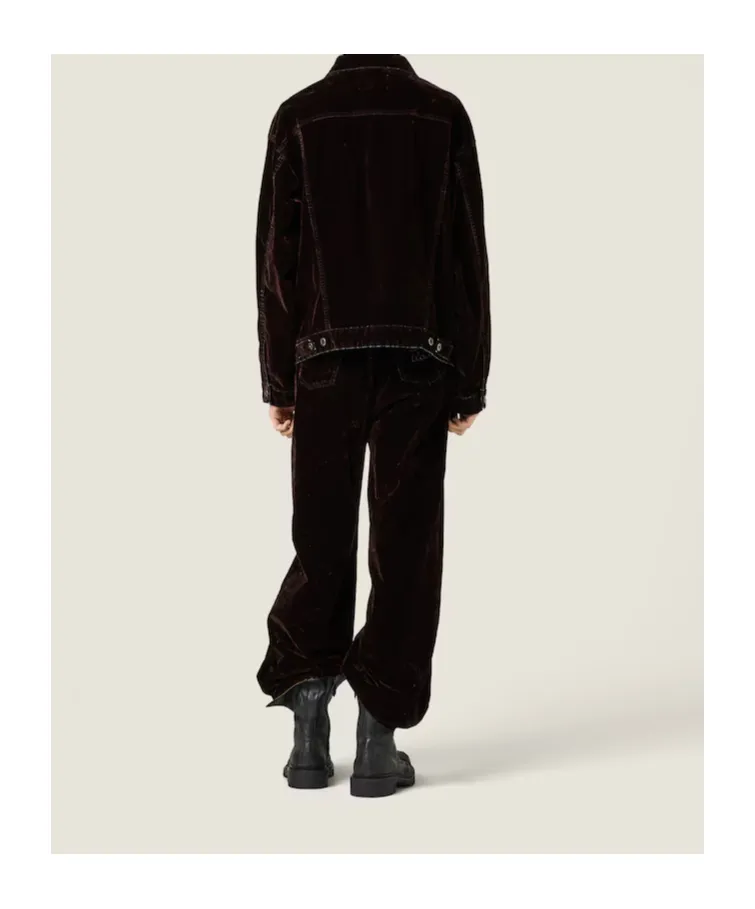 Miu Miu Wide-Leg Velvet Pants