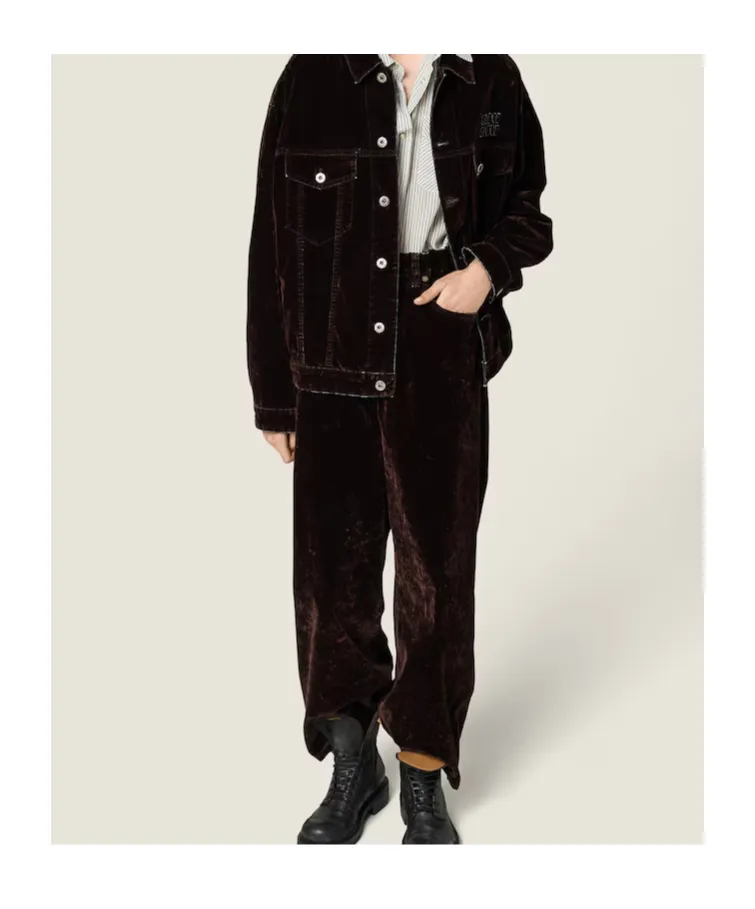 Miu Miu Wide-Leg Velvet Pants