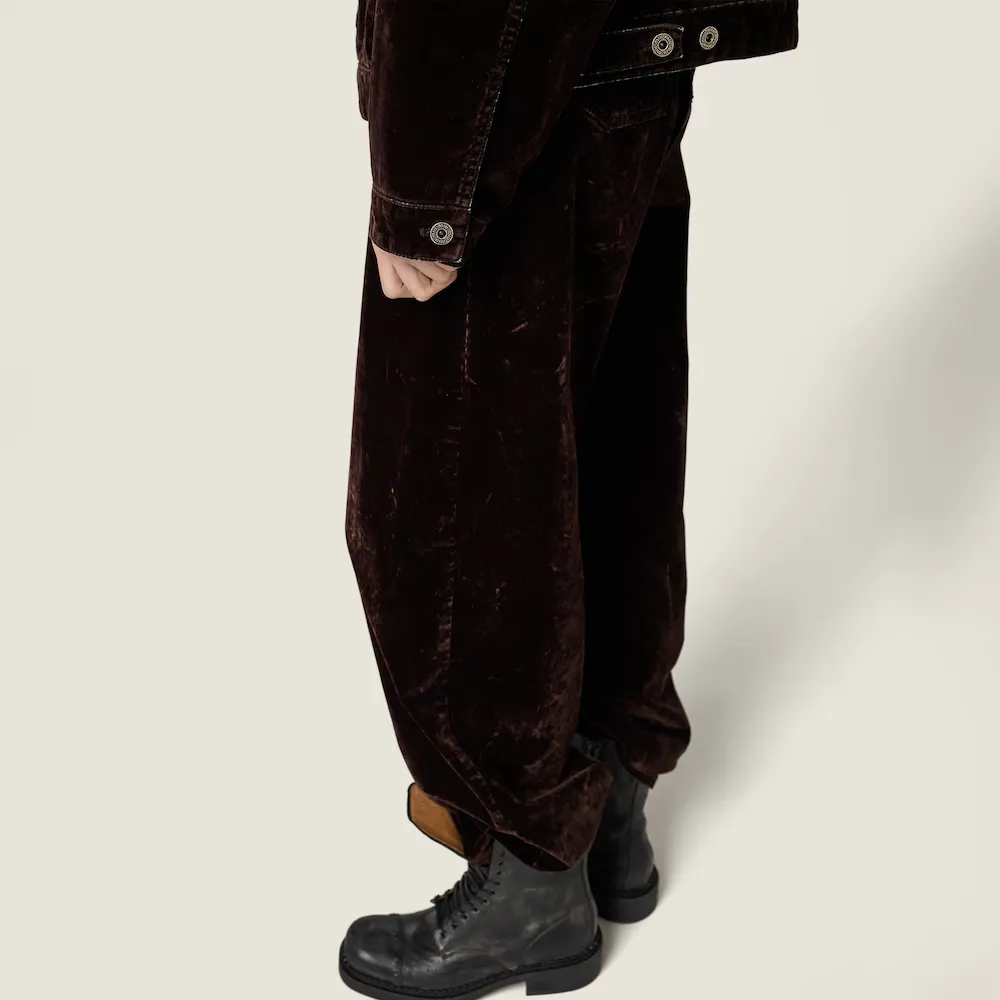Miu Miu Wide-Leg Velvet Pants