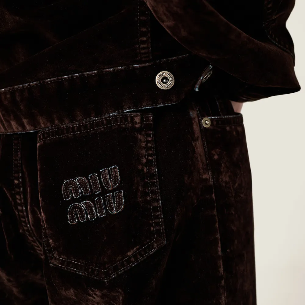 Miu Miu Wide-Leg Velvet Pants