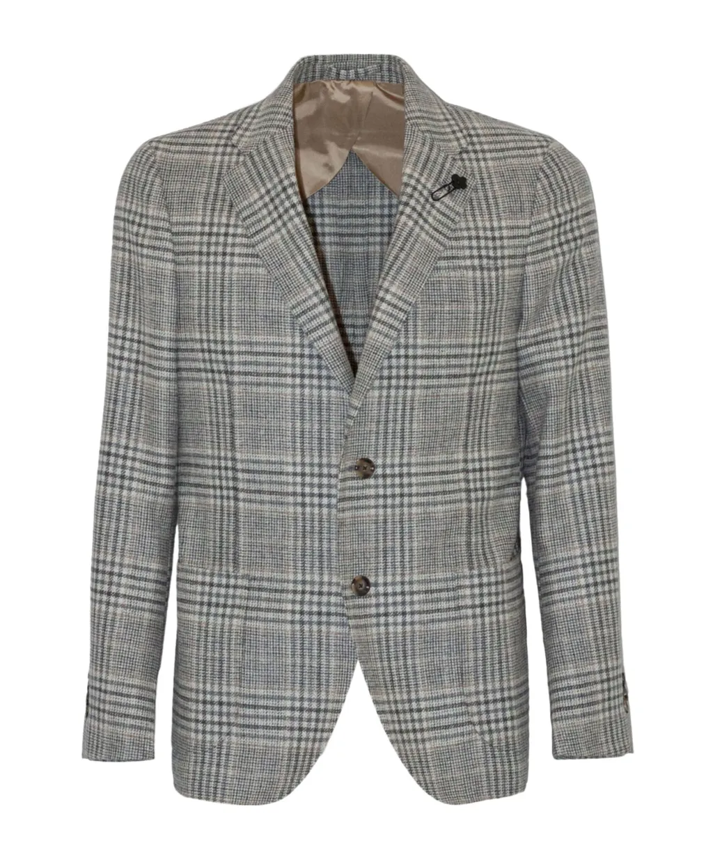 Lardini Single-Breasted Checked Blazer