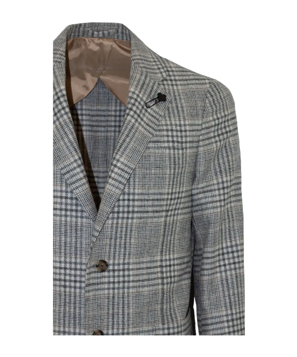 Lardini Single-Breasted Checked Blazer