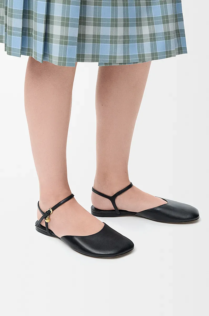 Ankle-Strap Leather Trainers