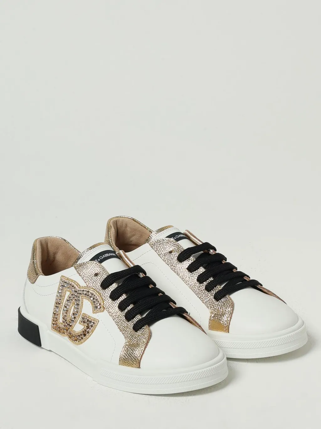 Crystal-Embellished Logo Sneakers
