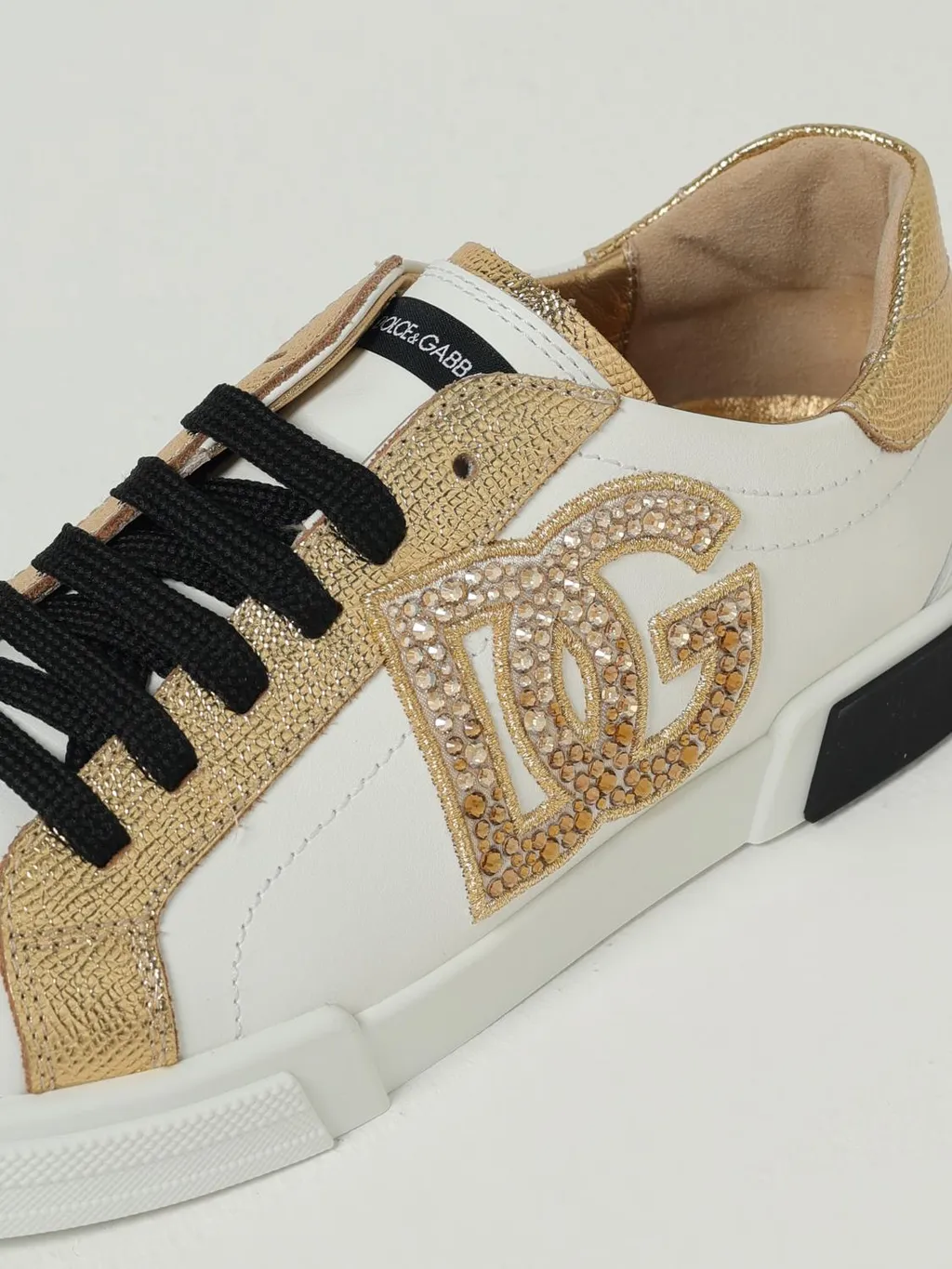 Crystal-Embellished Logo Sneakers