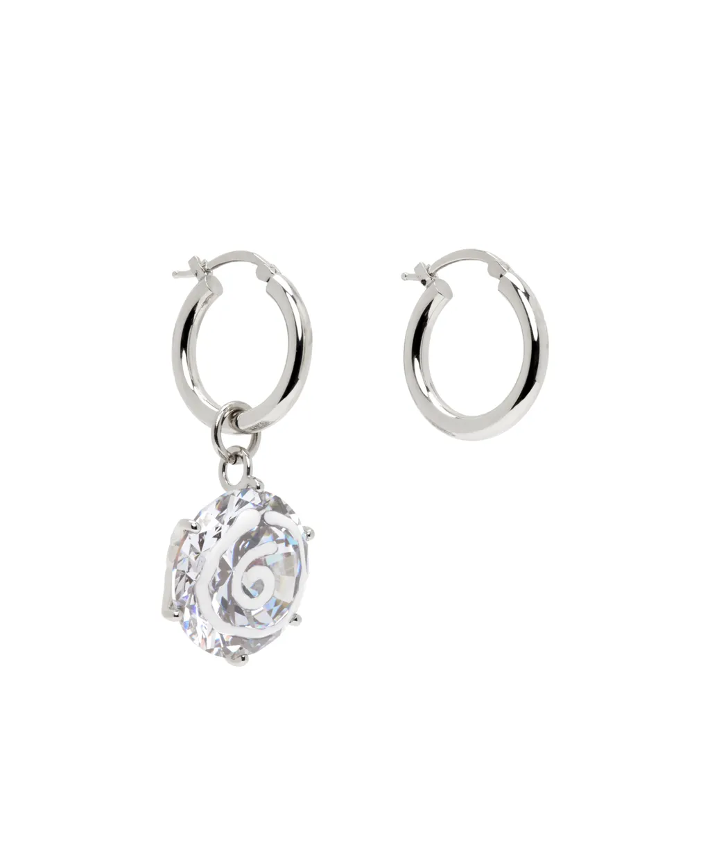 Pendant-Embellished Hoop Earrings