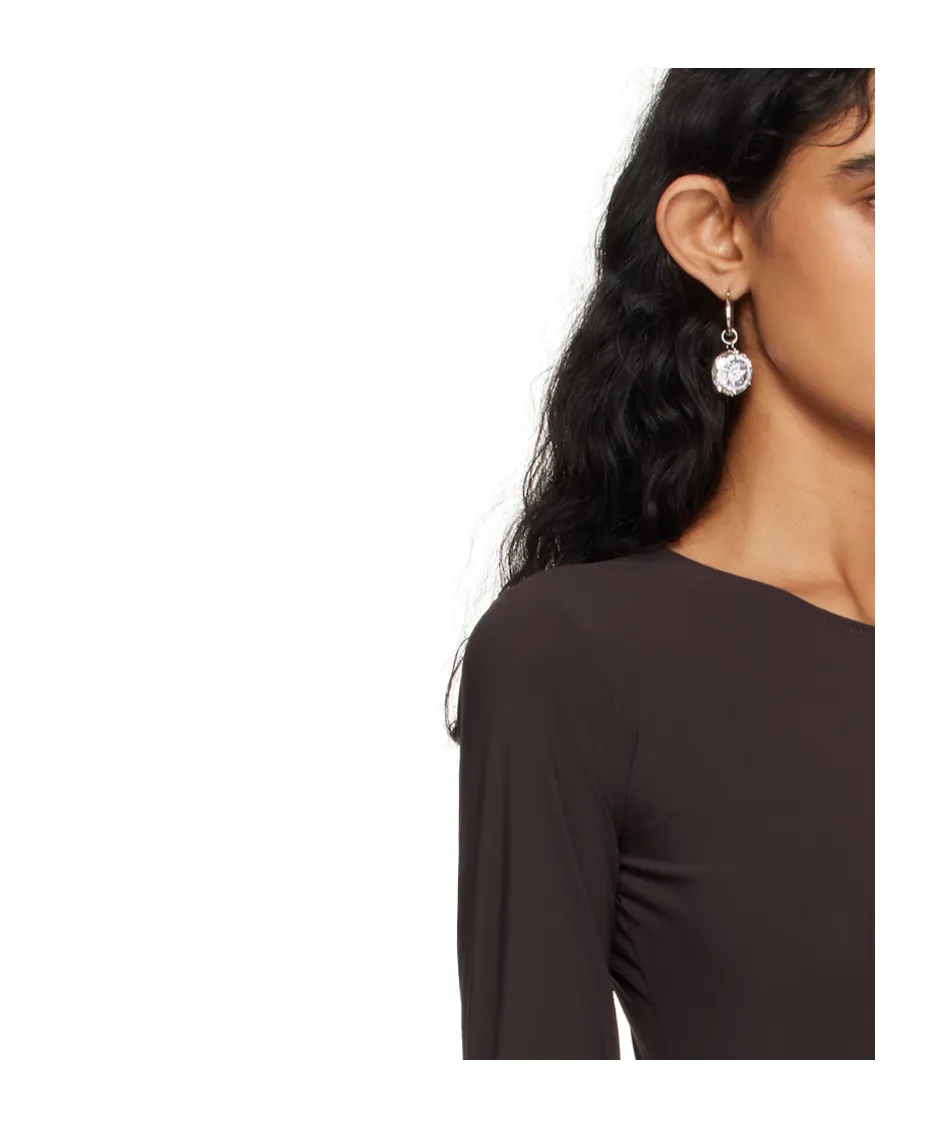 Pendant-Embellished Hoop Earrings