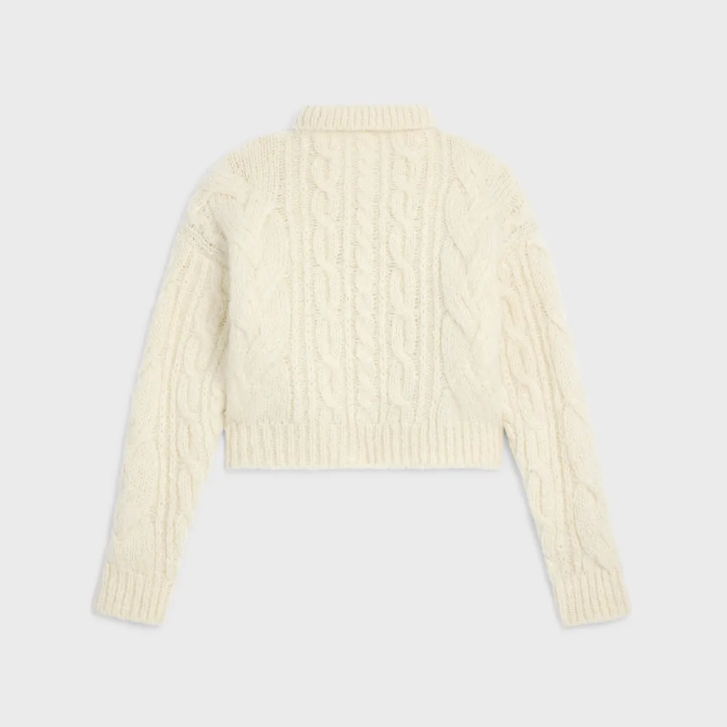 Sweater In Aran Mohair And Wool