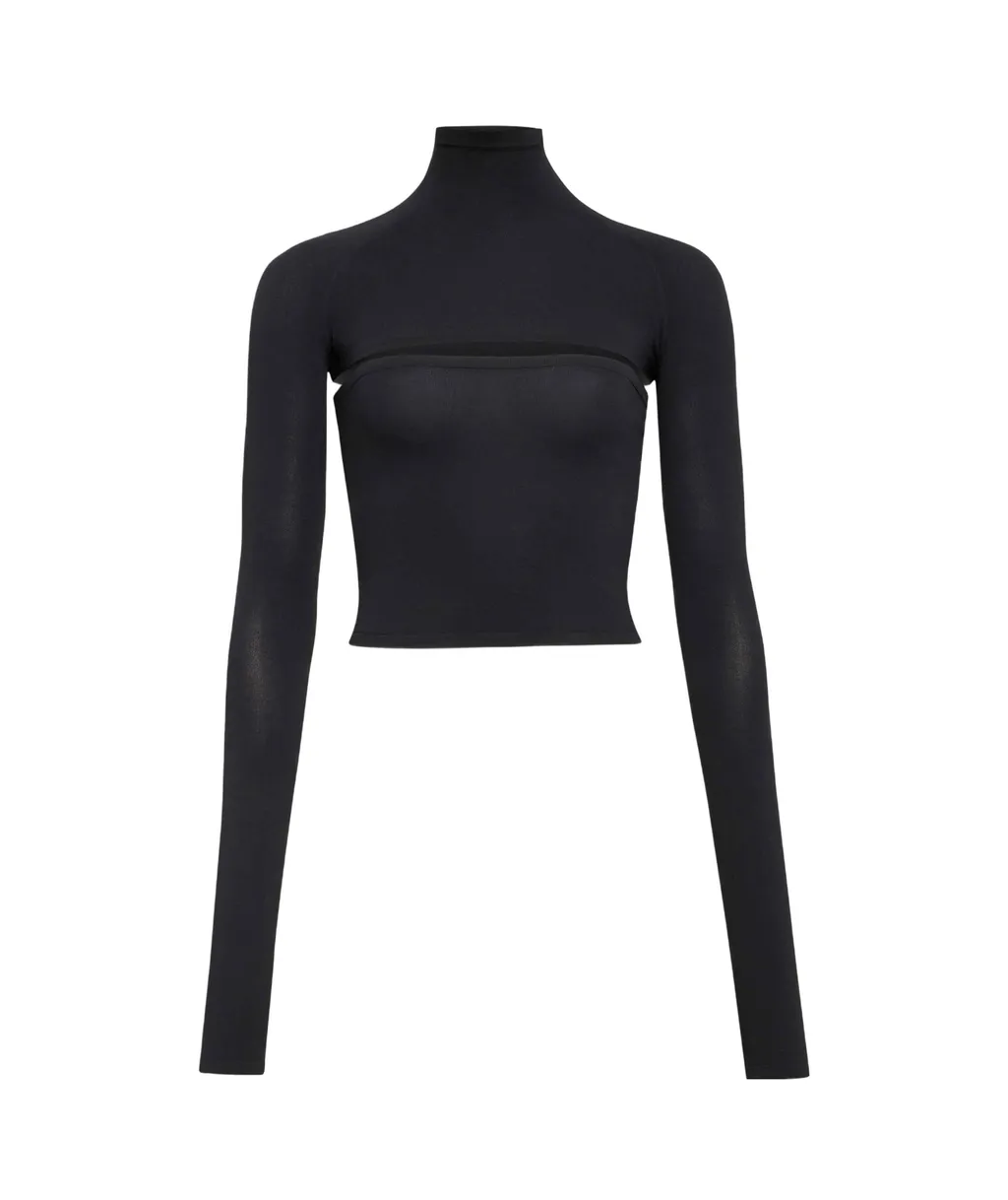 AlaÏA Second-Skin Knit Cut-Out Top
