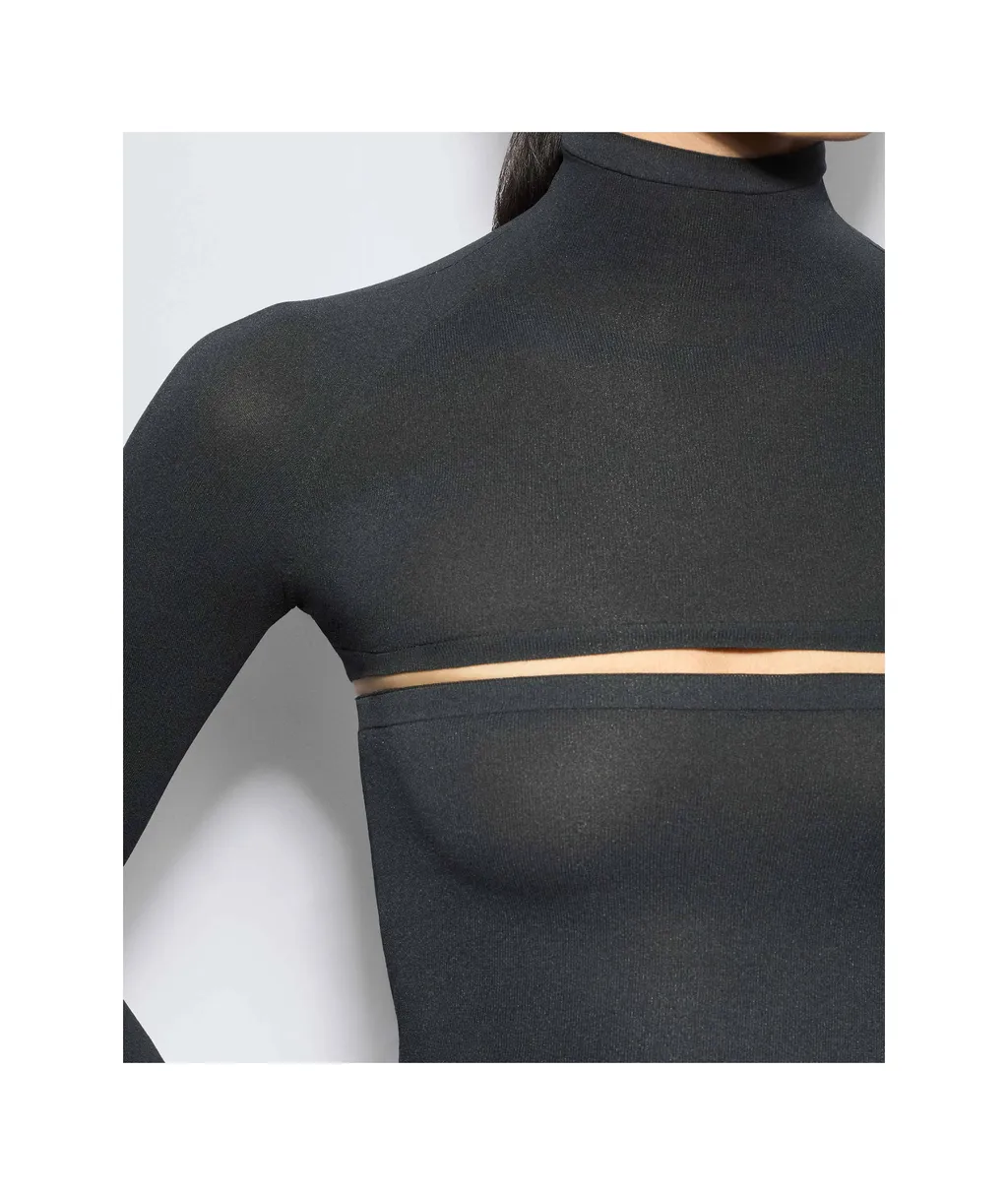 AlaÏA Second-Skin Knit Cut-Out Top