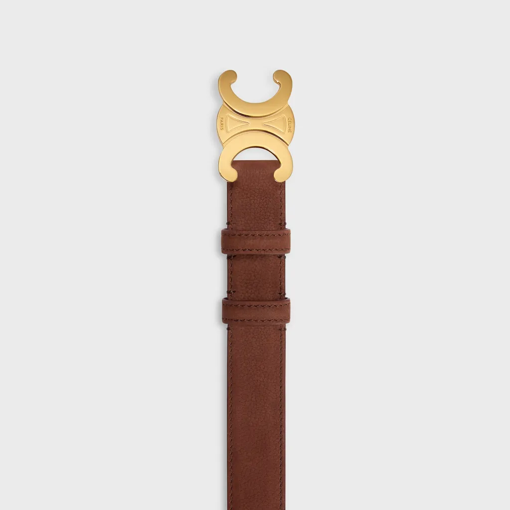 Medium 25Mm Triomphe Belt In Grained Nubuck Calfskin