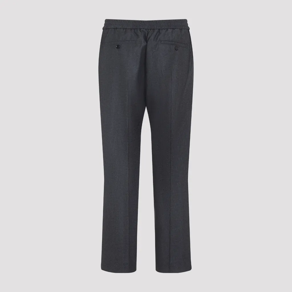 Elasticated-Waist Wool Trousers