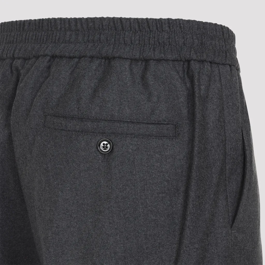 Elasticated-Waist Wool Trousers