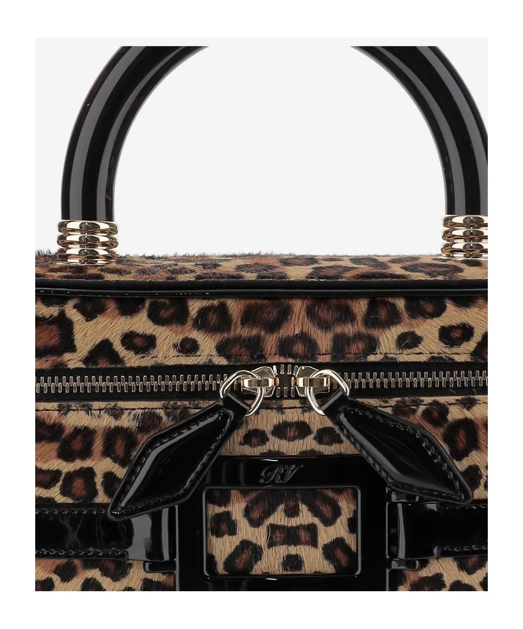 Belle Vivier Leopard-Print Buckle Tote Bag
