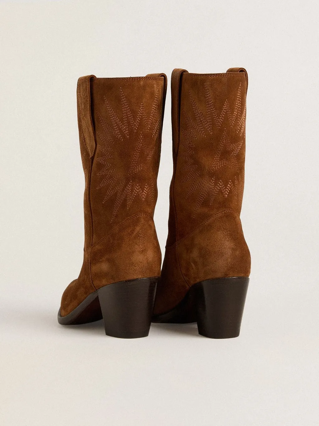 Embroidered Suede Boots