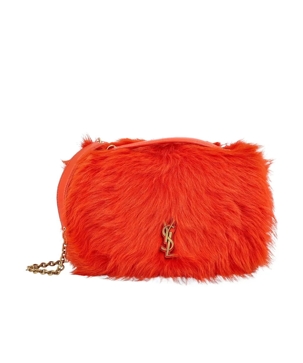 Saint Laurent Logo Plaque Foldover Top Shoulder Bag