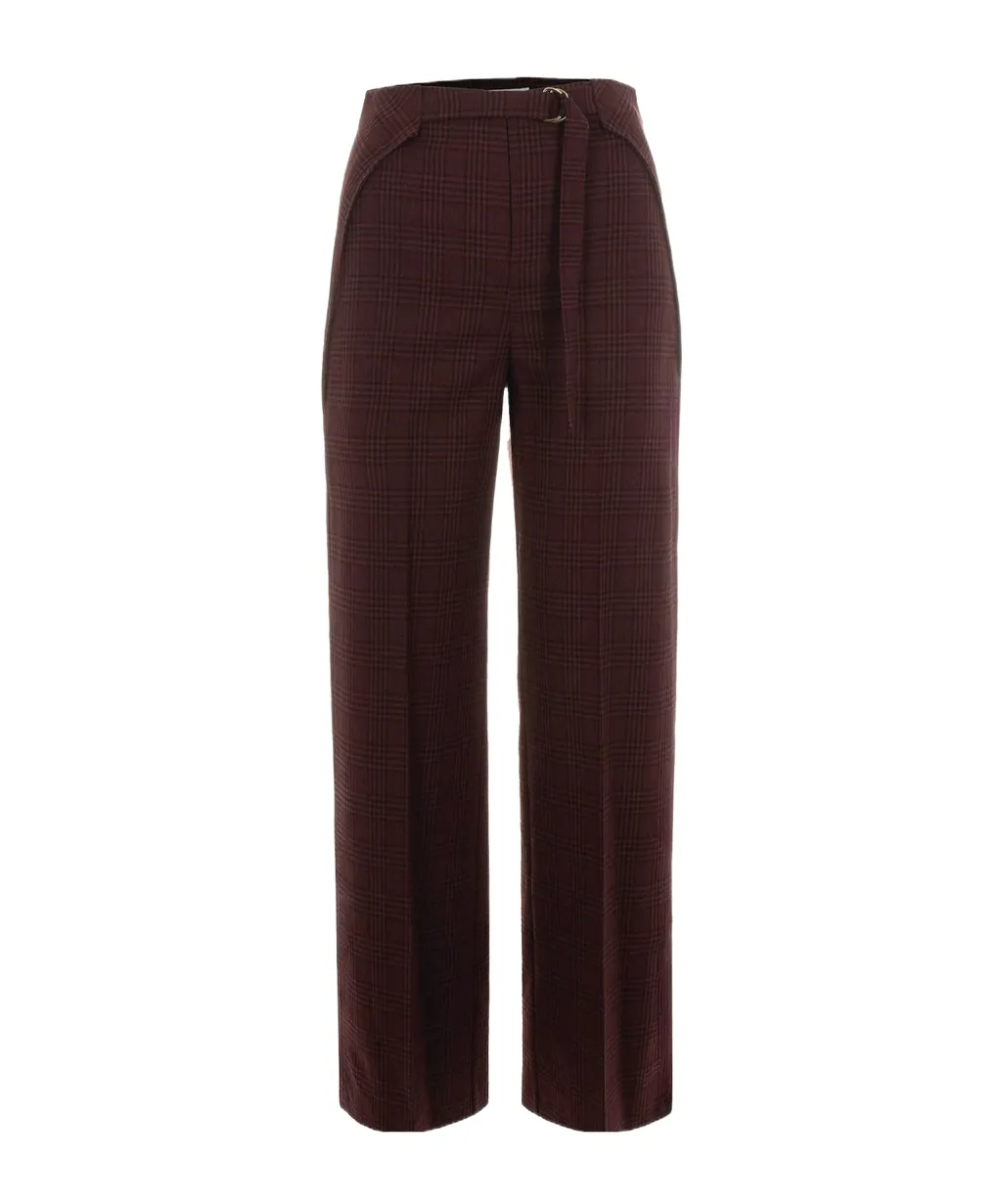 Checked Belted Trousers