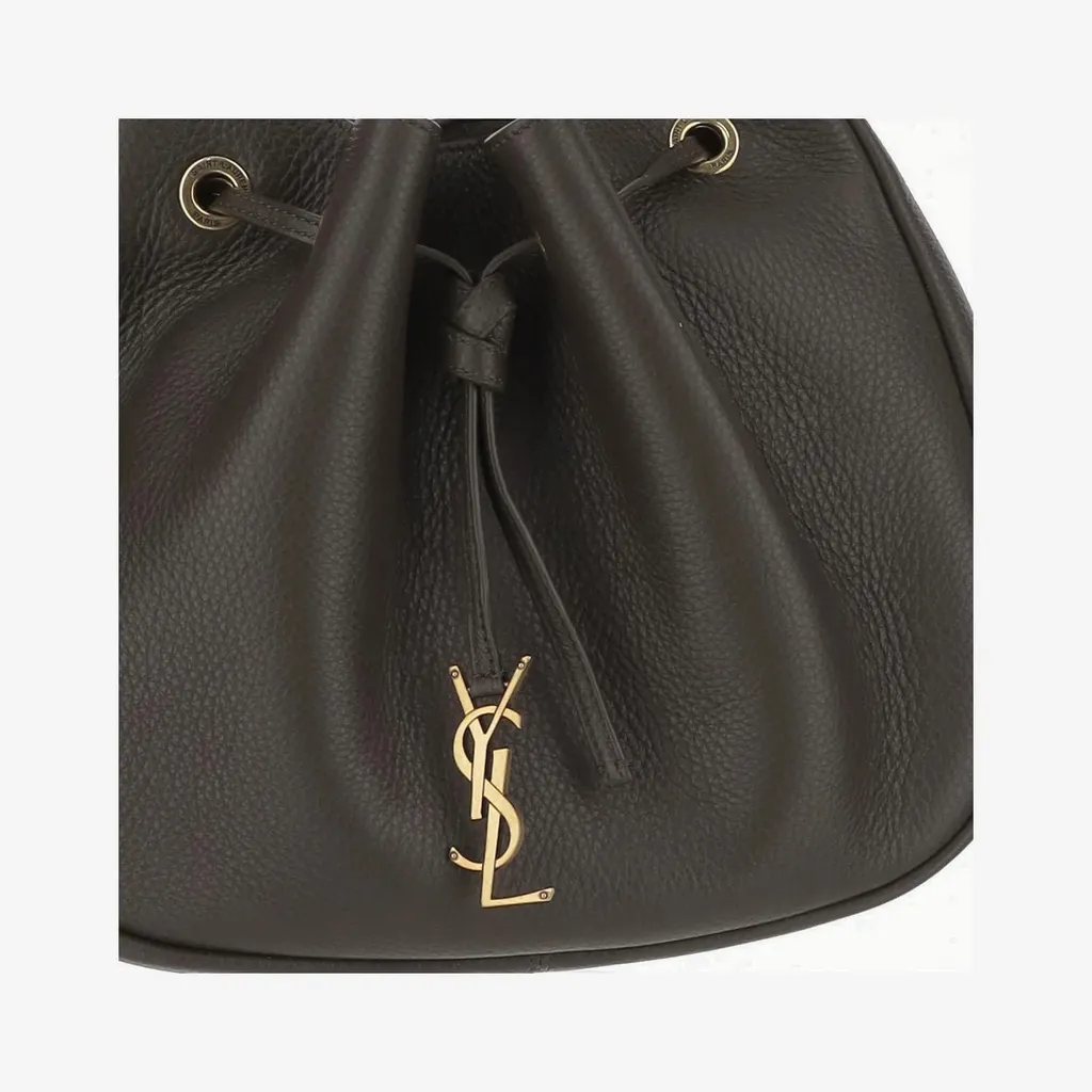 Drawstring Leather Shoulder Bag