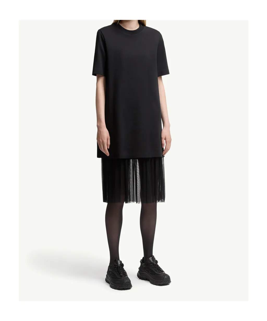 Moncler Layered Short Sleeved Midi Dress