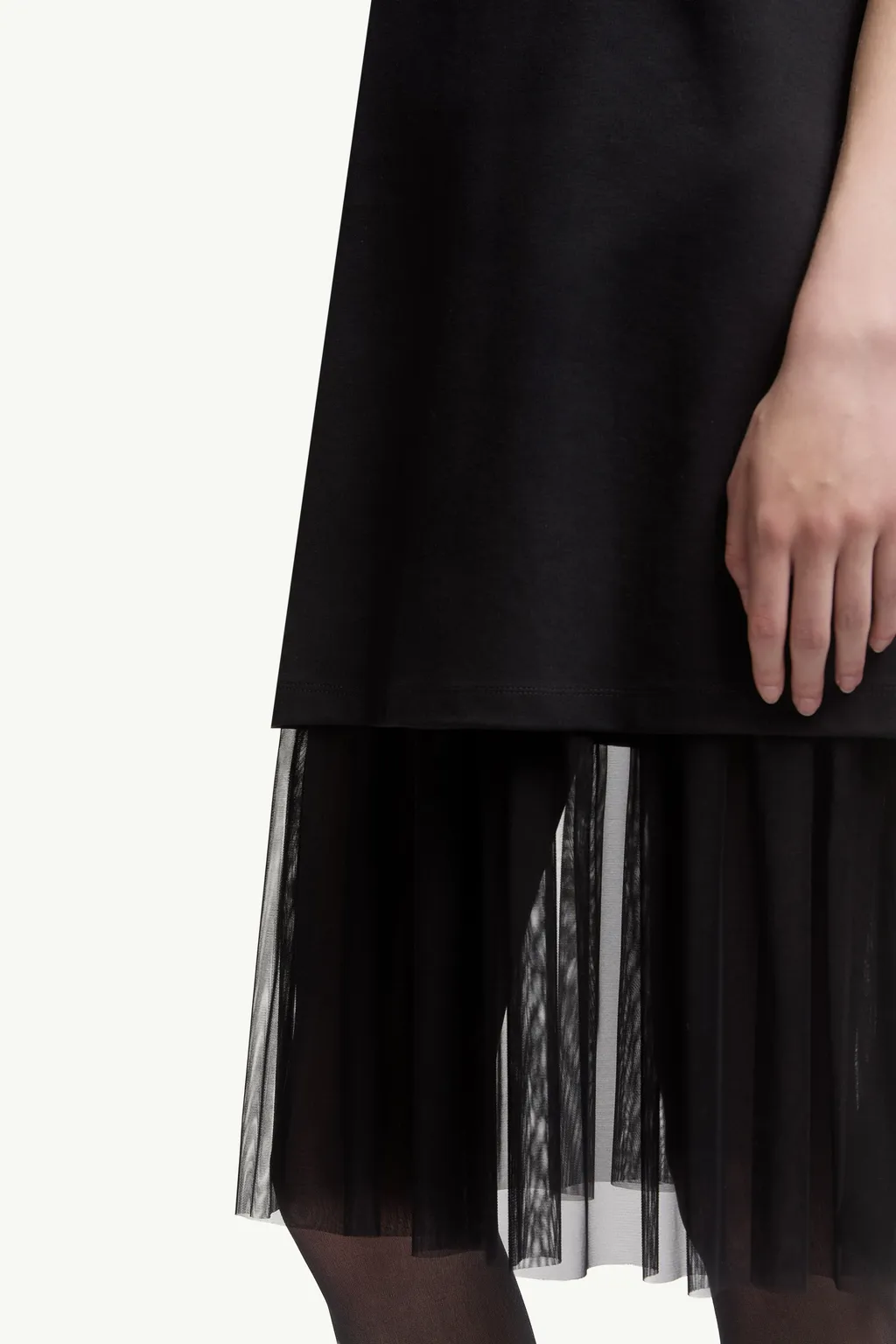 Moncler Layered Short Sleeved Midi Dress