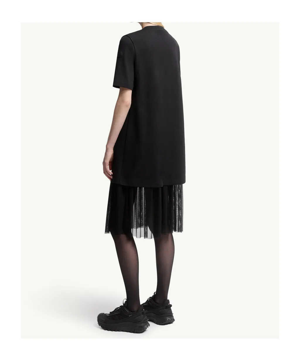 Moncler Layered Short Sleeved Midi Dress