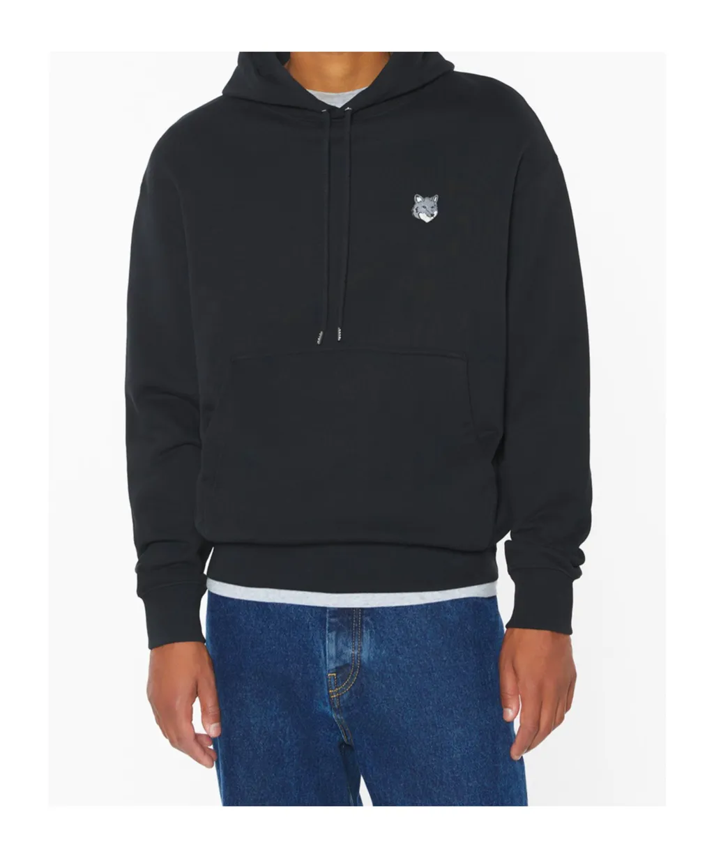 Maison Kitsuné Fox Head Patch Drawstring Hoodie