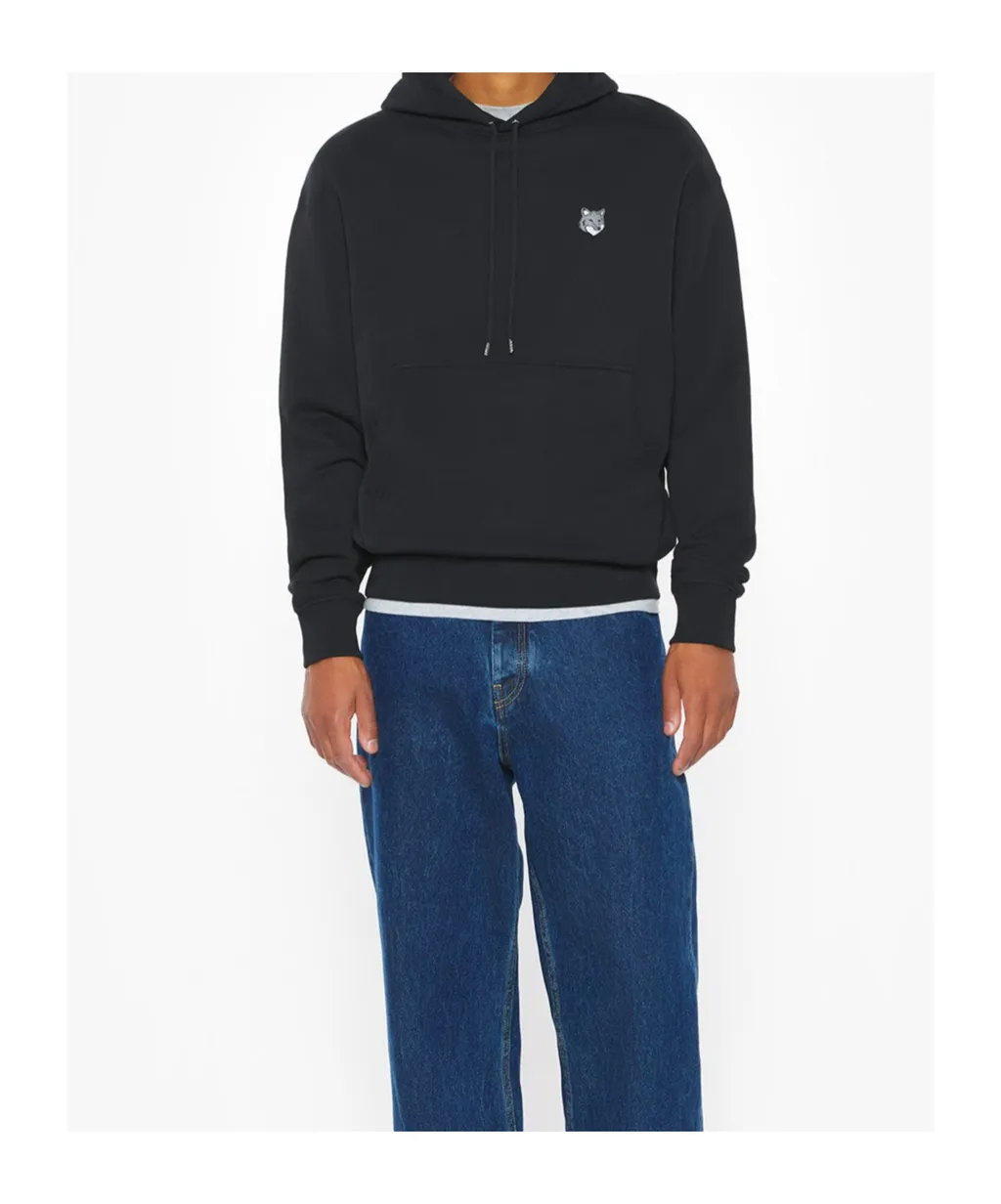 Maison Kitsuné Fox Head Patch Drawstring Hoodie