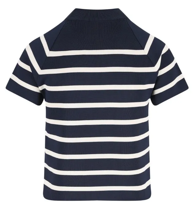 Striped Mock Turtleneck Sweater