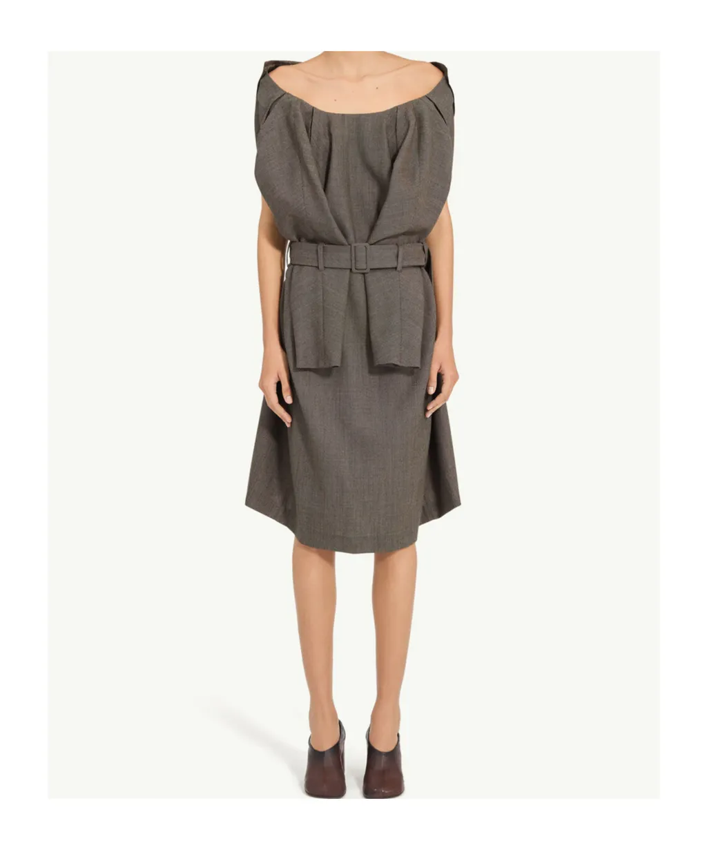 Mm6 Maison Margiela Belted Draped Midi Dress
