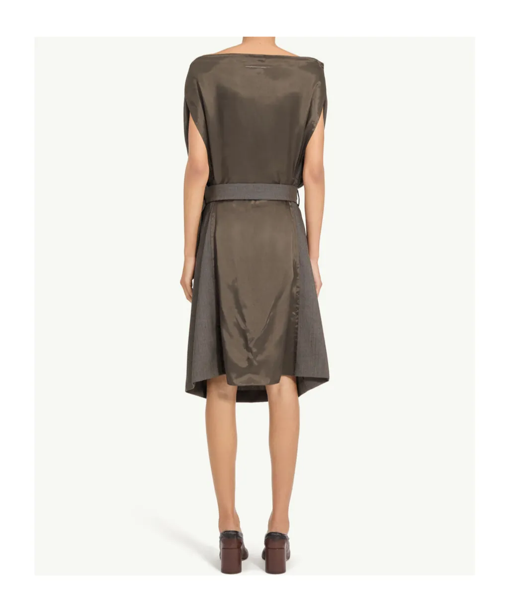 Mm6 Maison Margiela Belted Draped Midi Dress