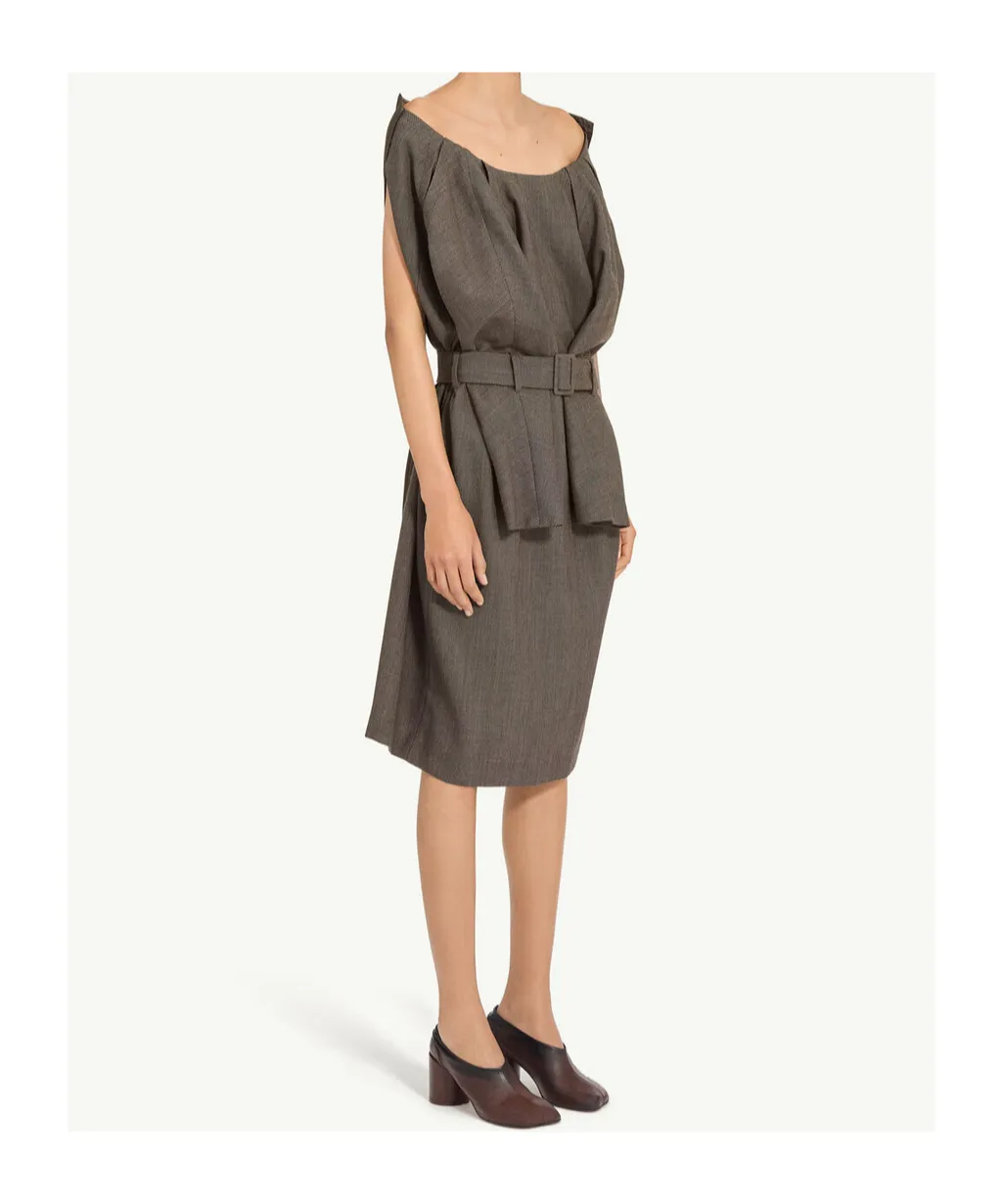 Mm6 Maison Margiela Belted Draped Midi Dress