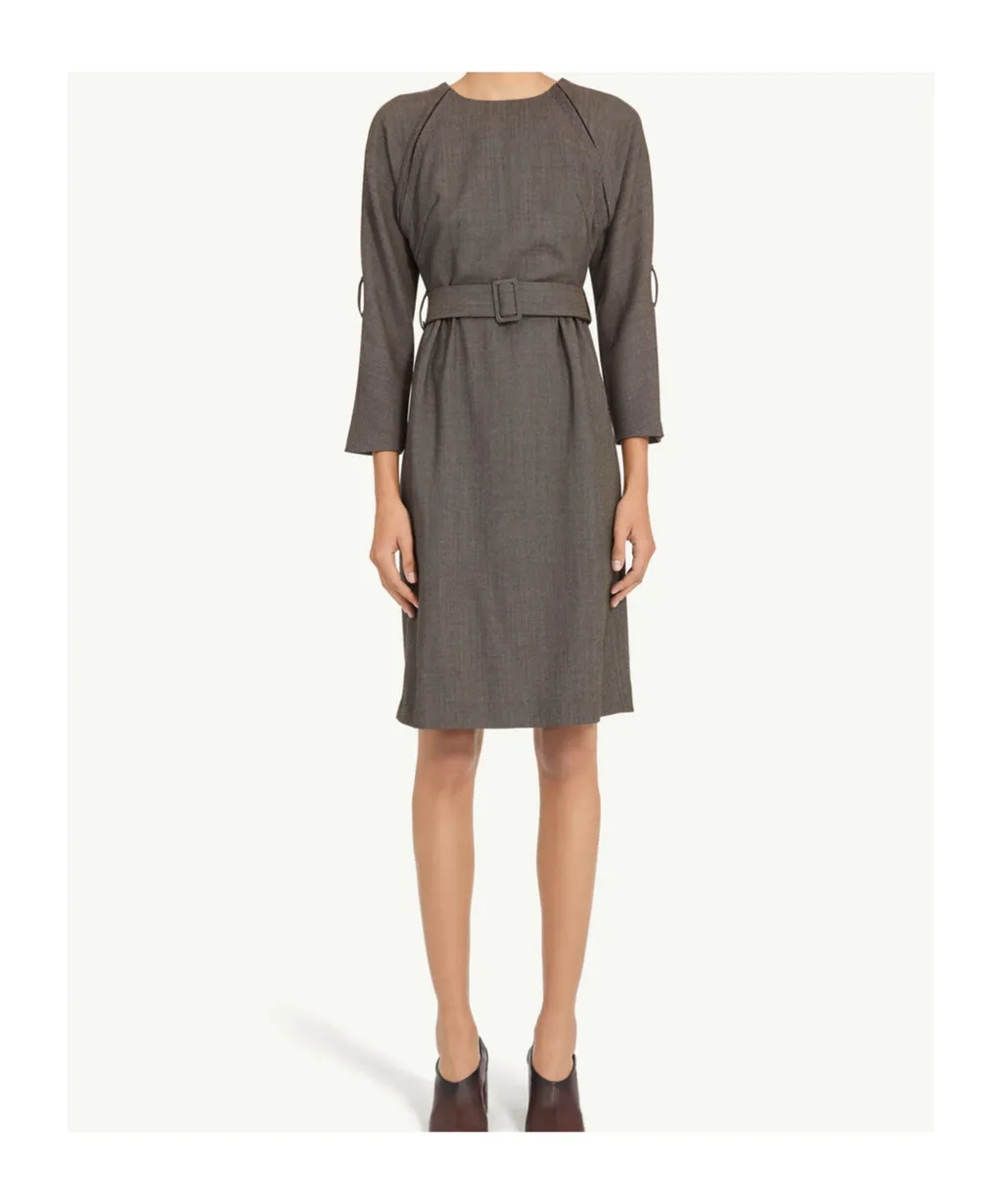 Mm6 Maison Margiela Belted Draped Midi Dress