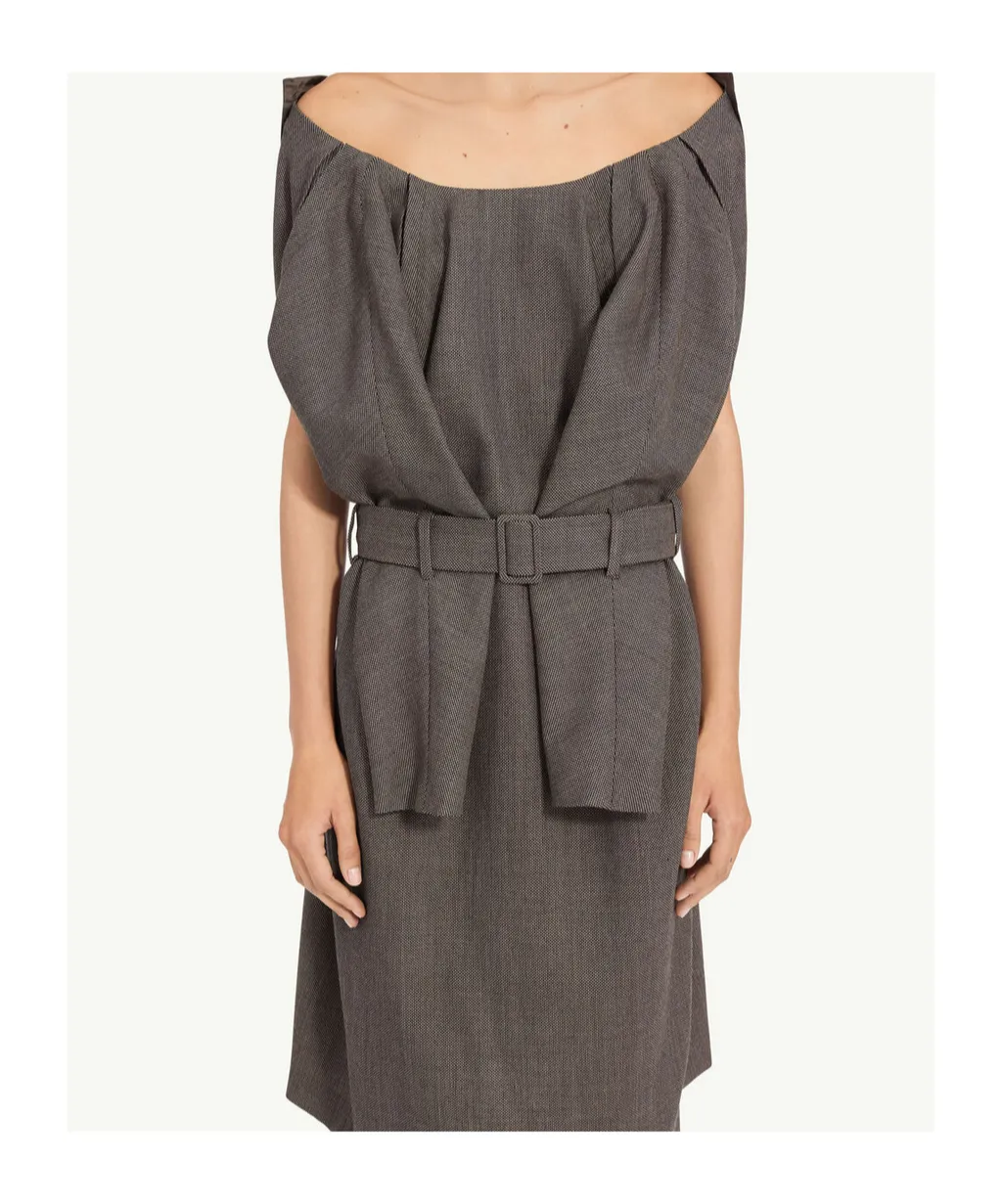 Mm6 Maison Margiela Belted Draped Midi Dress
