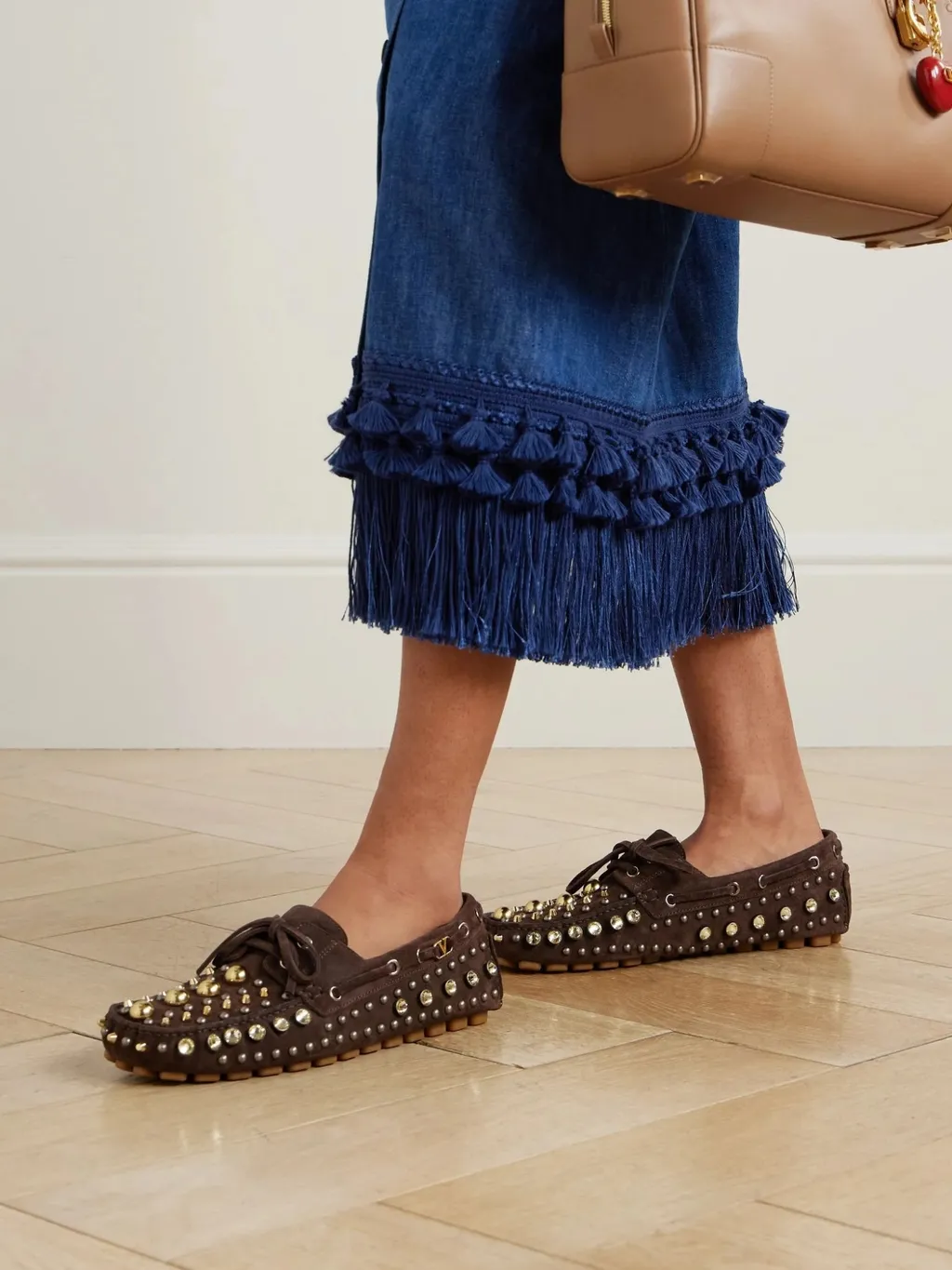 Studded Suede Boat Shoes