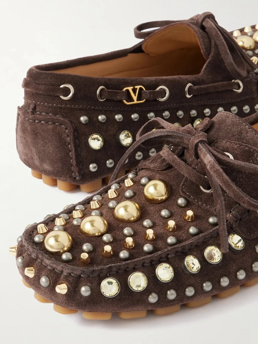 Studded Suede Boat Shoes