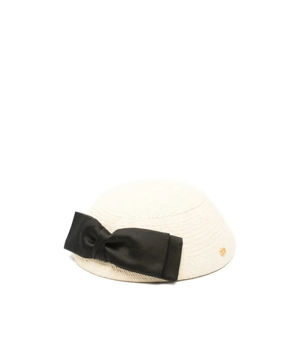 Bow-Detail Woven Hat