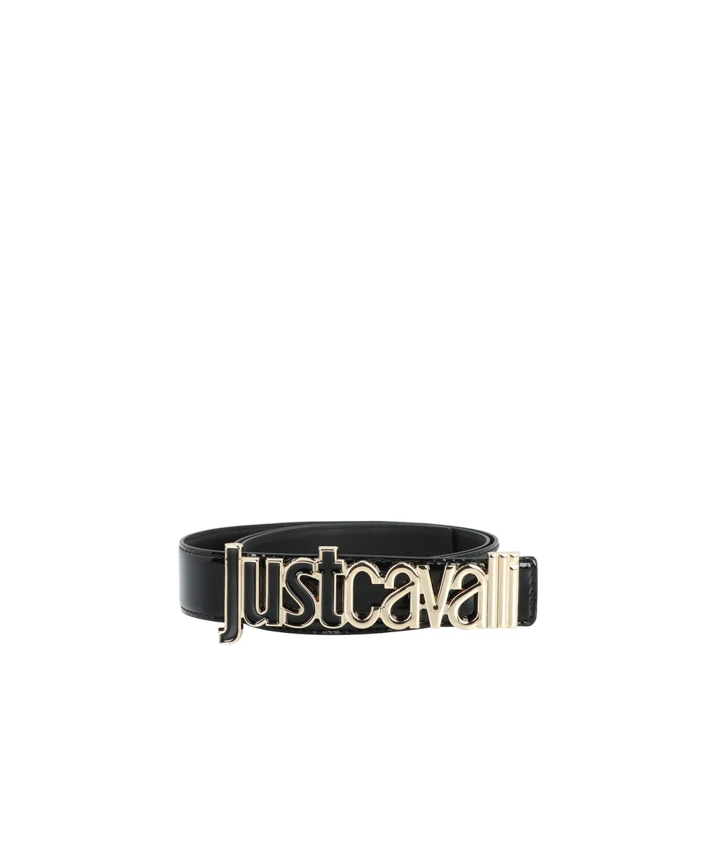 Leather Logo-Buckle Belt