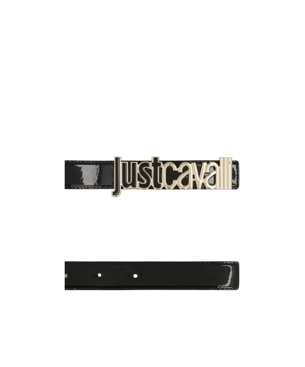 Leather Logo-Buckle Belt