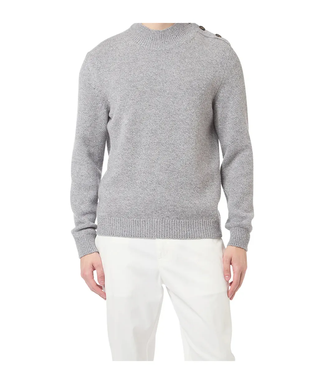 Button-Detailed Wool Sweater