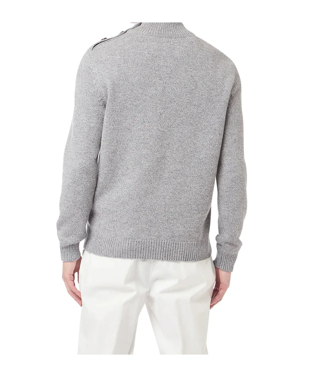Button-Detailed Wool Sweater